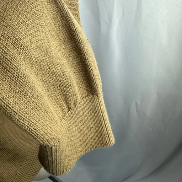 Everlane Olive Green 100% Cotton V-Neck Sweater - Picture 5 of 11